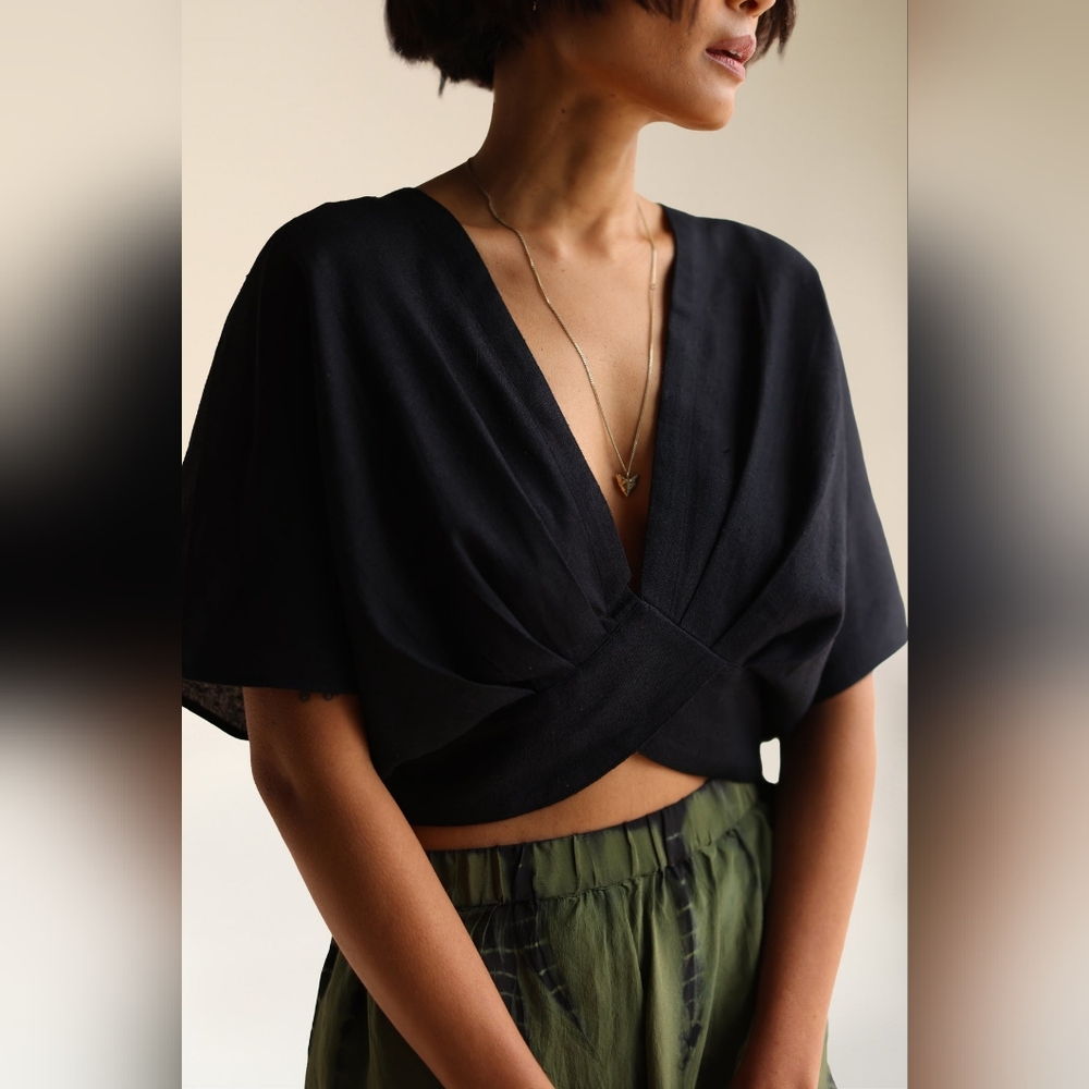 Alice Raw Silk Crop Top (S)